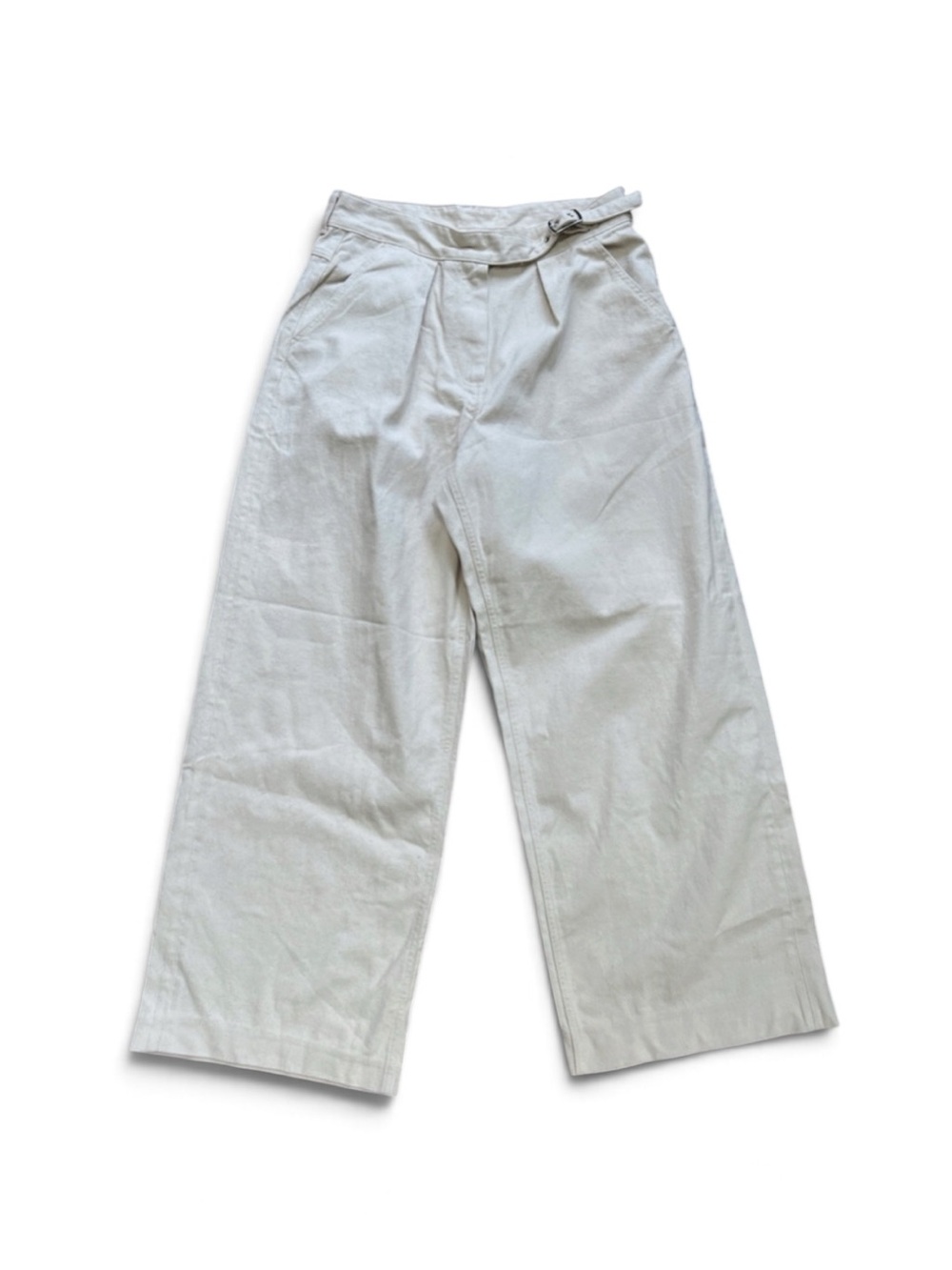 NEW Free People High Rise Denim Chino Beige Denim Wide Leg Sz 12